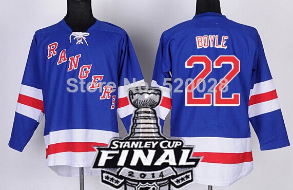 New York Rangers #22 Brian Boyle 2014 Stanley Cup Light Blue Jersey