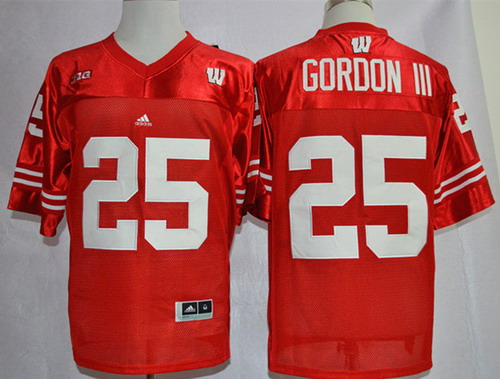Wisconsin Badgers #25 Melvin Gordon III Red Jersey