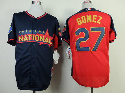 Milwaukee Brewers #27 Carlos Gomez 2014 All-Star Navy Blue Jersey