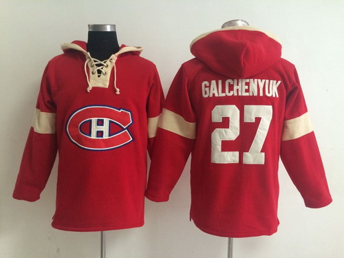 2014 Old Time Hockey Montreal Canadiens #27 Alex Galchenyuk Red Hoodie
