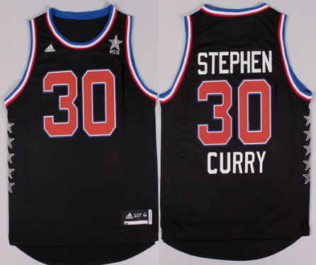 2015 NBA Western All-Stars #30 Stephen Curry Revolution 30 Swingman Black Jersey