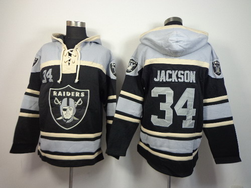 Oakland Raiders #34 Bo Jackson 2014 Black Hoodie