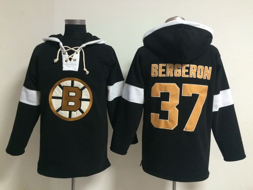 2014 Old Time Hockey Boston Bruins #37 Patrice Bergeron Black Hoodie