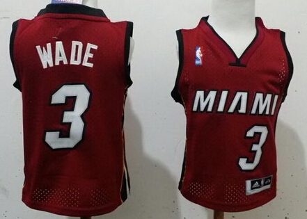 Miami Heat #3 Dwyane Wade Red Toddlers Jersey