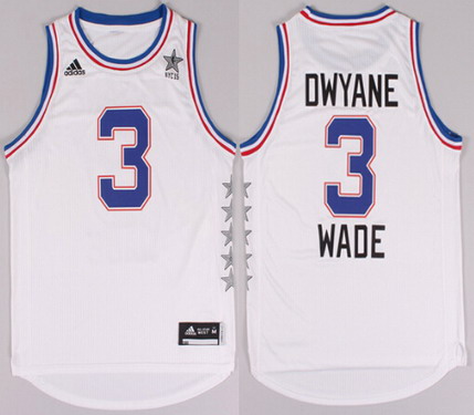 2015 NBA Eastern All-Stars #3 Dwyane Wade Revolution 30 Swingman White Jersey