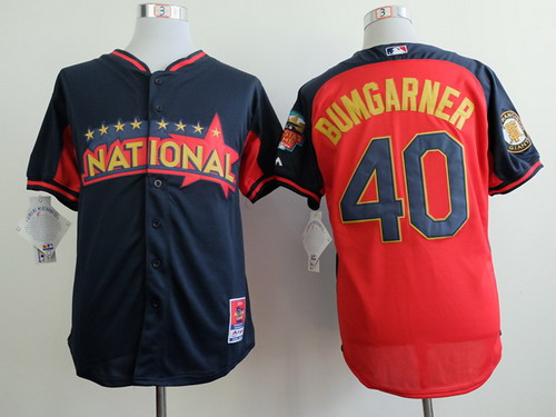 San Francisco Giants #40 Madison Bumgarner 2014 All-Star Navy Blue Jersey