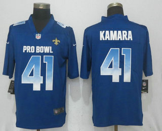 Men's New Orleans Saints #41 Alvin Kamara Navy Blue 2018 Pro Bowl Stitched NFL Nike Game Jersey