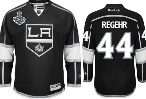Los Angeles Kings #44 Robyn Regehr 2014 Champions Patch Black Jersey