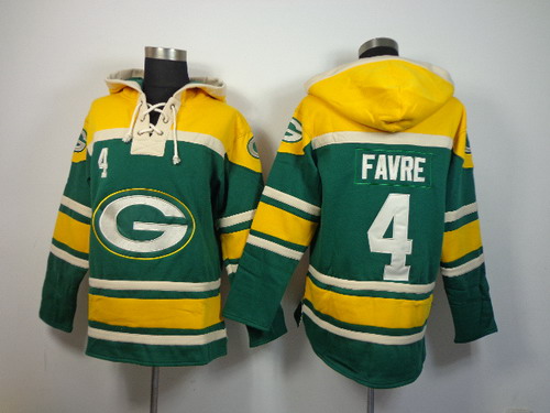 Green Bay Packers #4 Brett Favre 2014 Green Hoodie