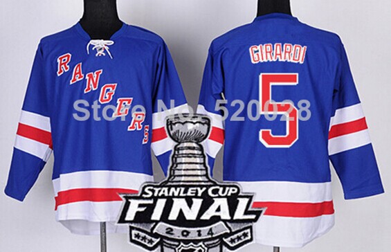 New York Rangers #5 Dan Girardi 2014 Stanley Cup Light Blue Jersey