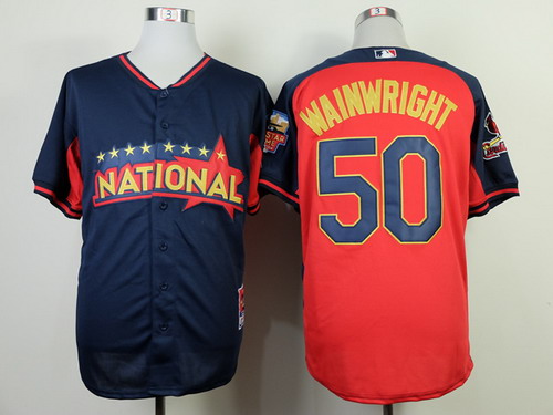 St. Louis Cardinals #50 Adam Wainwright 2014 All-Star Navy Blue Jersey