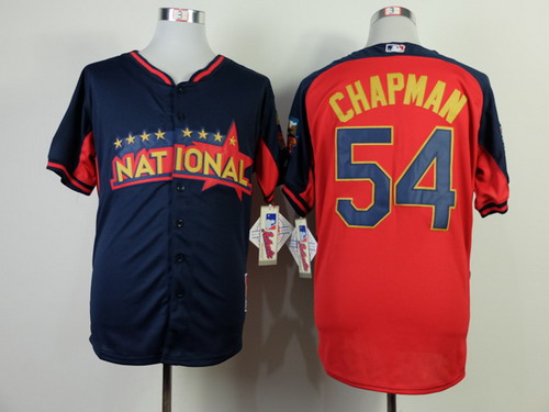 Cincinnati Reds #54 Aroldis Chapman 2014 All-Star Navy Blue Jersey