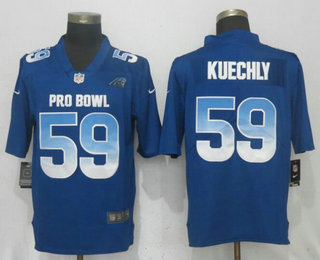 Men's Carolina Panthers #59 Luke Kuechly Navy Blue 2018 Pro Bowl Stitched NFL Nike Game Jersey