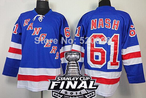 New York Rangers #61 Rick Nash 2014 Stanley Cup Light Blue Jersey