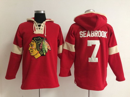2014 Old Time Hockey Chicago Blackhawks #7 Brent Seabrook Red Hoodie
