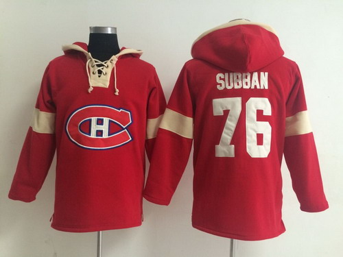 2014 Old Time Hockey Montreal Canadiens #76 P.K. Subban Red Hoodie