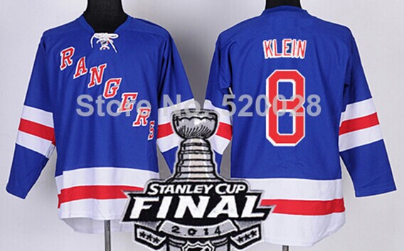 New York Rangers #8 Kevin Klein 2014 Stanley Cup Light Blue Jersey