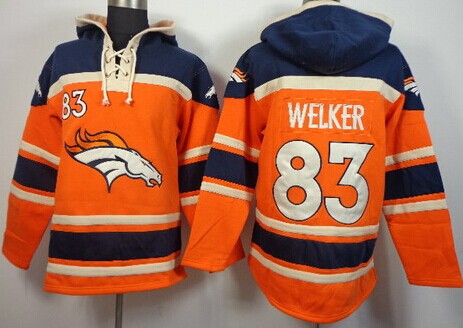 Denver Broncos #83 Wes Welker 2014 Orange Hoodie