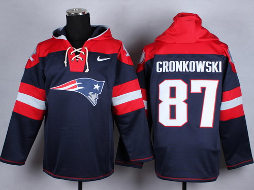 Nike New England Patriots #87 Rob Gronkowski 2014 Blue Hoodie