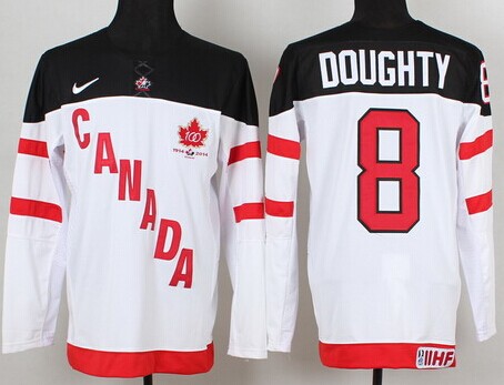 2014/15 Team Canada #8 Drew Doughty White 100TH Jersey