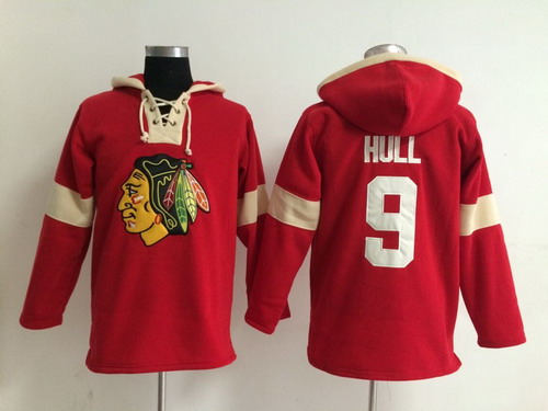 2014 Old Time Hockey Chicago Blackhawks #9 Bobby Hull Red Hoodie