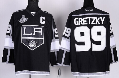 Los Angeles Kings #99 Wayne Gretzky 2014 Champions Patch Black Jersey