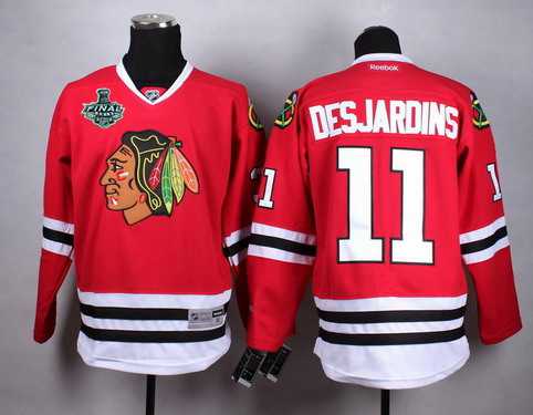 Men's Chicago Blackhawks #11 Andrew Desjardins 2015 Stanley Cup Red Jersey