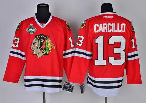 Men's Chicago Blackhawks #13 Daniel Carcillo 2015 Stanley Cup Red Jersey