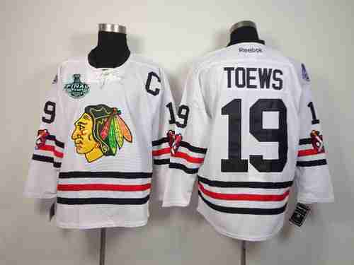 Men's Chicago Blackhawks #19 Jonathan Toews 2015 Stanley Cup 2015 Winter Classic White Jersey