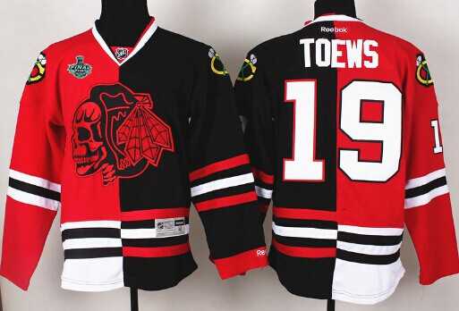 Men s Chicago Blackhawks 19 Jonathan Toews 2015 Stanley Cup 2014 Stadium Series Black With Red Skulls Jersey on sale for Cheap wholesale from China