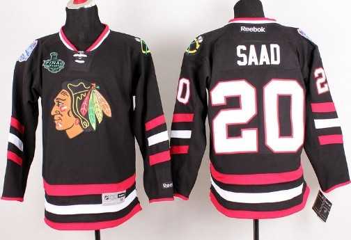 Men's Chicago Blackhawks #20 Brandon Saad 2015 Stanley Cup 2014 Stadium Series Black Jersey