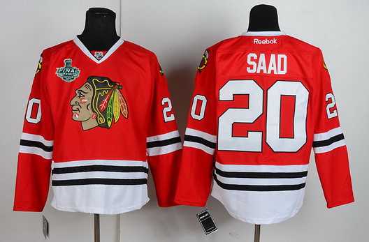 Men's Chicago Blackhawks #20 Brandon Saad 2015 Stanley Cup Red Jersey