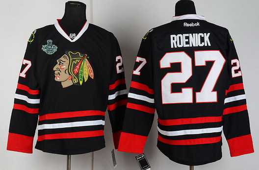 Men's Chicago Blackhawks #27 Jeremy Roenick 2015 Stanley Cup Black Jersey
