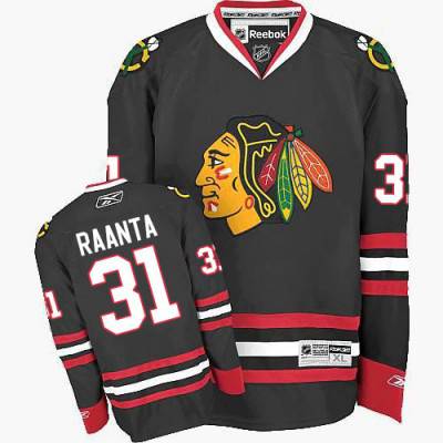 Men's Chicago Blackhawks #31 Antti Raanta Black Third NHL Jersey W/2015 Stanley Cup Champion Patch