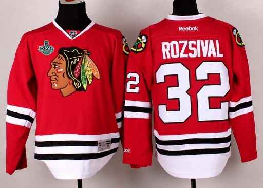 Men's Chicago Blackhawks #32 Michal Rozsival 2015 Stanley Cup Red Jersey