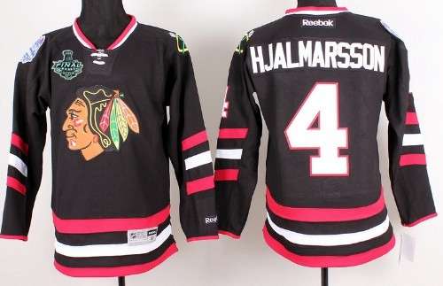 Men's Chicago Blackhawks #4 Niklas Hjalmarsson 2015 Stanley Cup 2014 Stadium Series Black Jersey