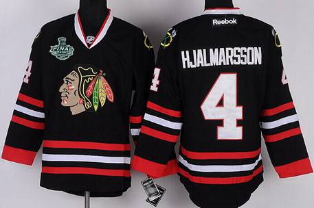 Men's Chicago Blackhawks #4 Niklas Hjalmarsson 2015 Stanley Cup Black Jersey