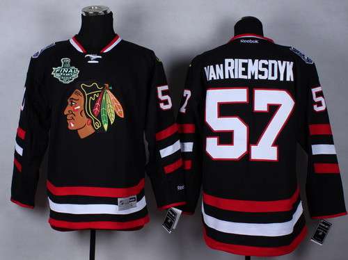 Men's Chicago Blackhawks #57 Trevor van Riemsdyk 2015 Stanley Cup 2014 Stadium Series Black Jersey