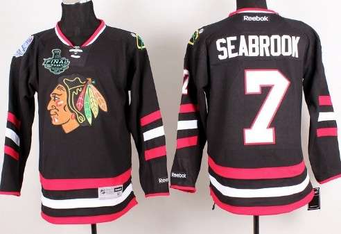 Men's Chicago Blackhawks #7 Brent Seabrook 2015 Stanley Cup 2014 Stadium Series Black Jersey