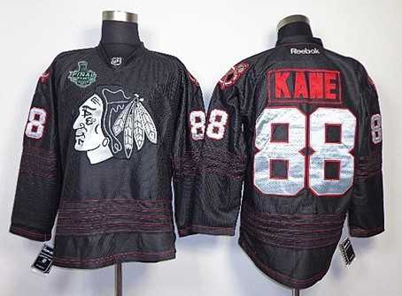 Men's Chicago Blackhawks #88 Patrick Kane 2015 Stanley Cup 2013 Black Ice Jersey