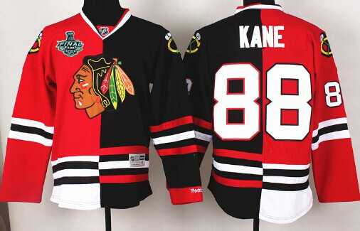 Men's Chicago Blackhawks #88 Patrick Kane 2015 Stanley Cup Red&Black Two Tone Jersey