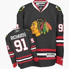 Men's Chicago Blackhawks #91 Brad Richards Black Third NHL Jersey W/2015 Stanley Cup Champion Patch