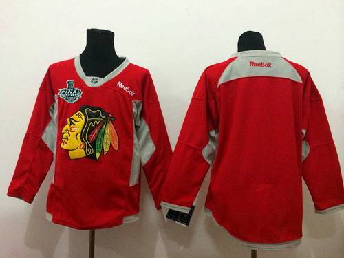 Men's Chicago Blackhawks 2015 Stanley Cup Blank 2014 Red Practice Jersey