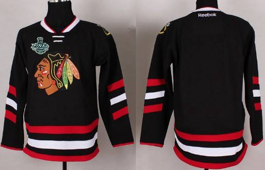 Men's Chicago Blackhawks 2015 Stanley Cup Blank 2014 Stadium Series Black Jersey