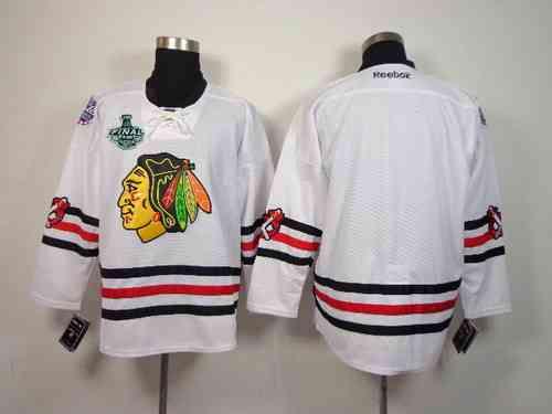 Men's Chicago Blackhawks 2015 Stanley Cup Blank 2015 Winter Classic White Jersey