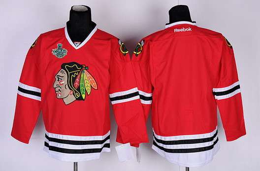 Men's Chicago Blackhawks 2015 Stanley Cup Blank Red Jersey