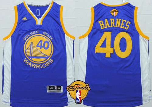 Men's Golden State Warriors #40 Harrison Barnes 2015 The Finals New Blue Jersey