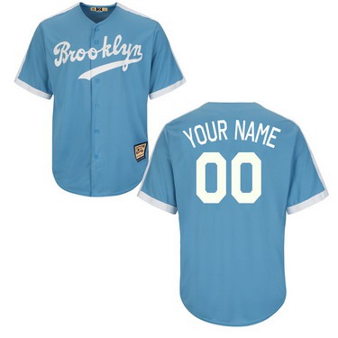 Men's Los Angeles Dodgers Customized Brooklyn Blue Majestic Jersey