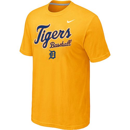 Nike MLB Detroit Tigers 2014 Home Practice T-Shirt - Yellow