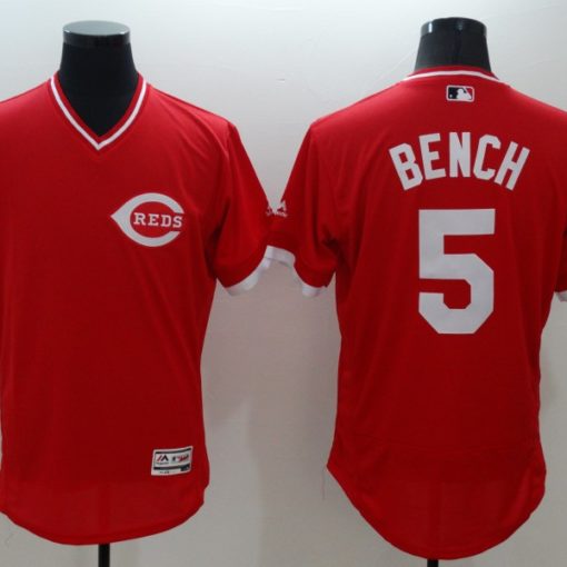 Johnny Bench #5 Cincinnati Reds White Home Cooperstown Collection Jersey -  Cheap MLB Baseball Jerseys